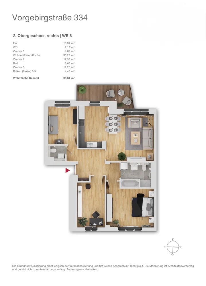 4 Zimmer Wohnung mit 94 m² in Köln – Bild 2