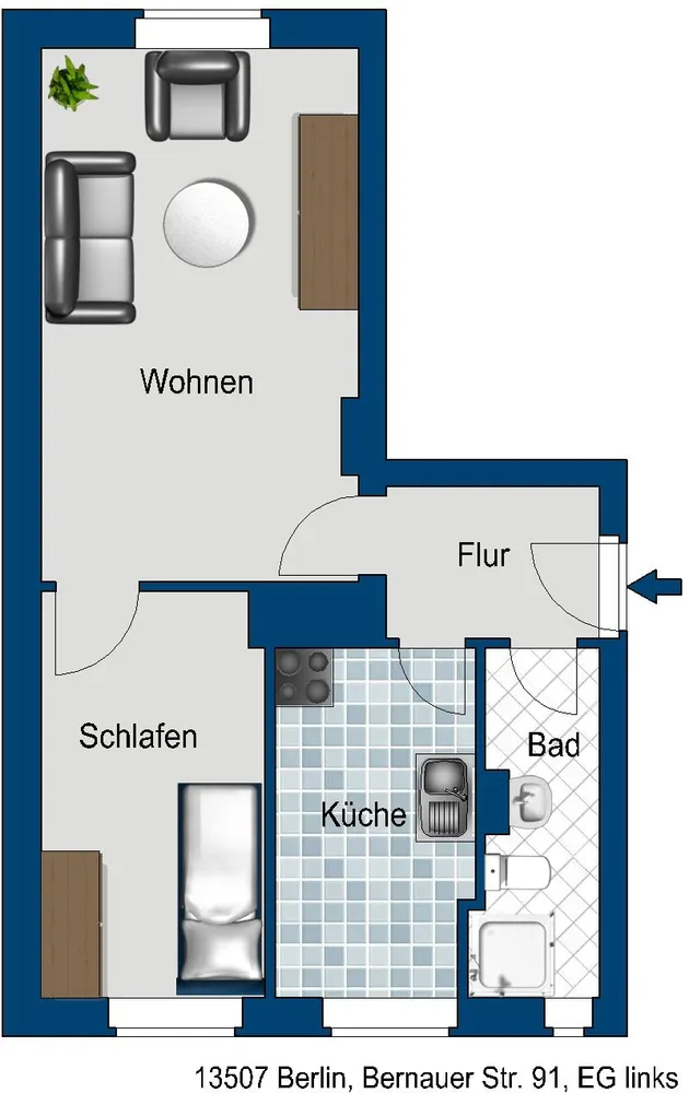 2 Zimmer Wohnung mit 40 m² in Berlin – Bild 2