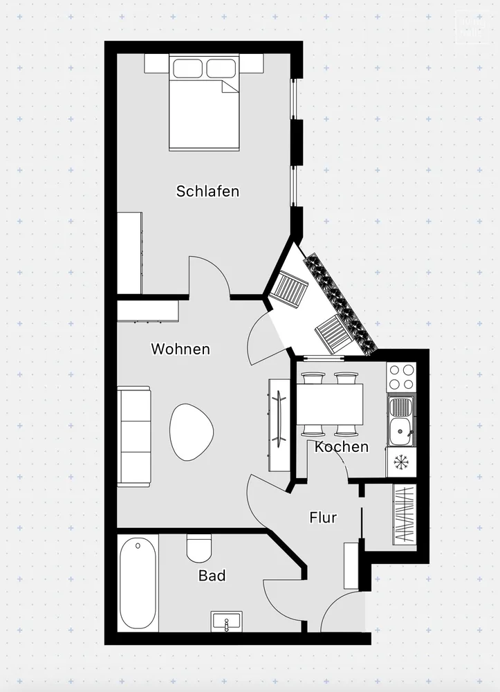 2 Zimmer Wohnung mit 52 m² in Halle (Saale) – Bild 8