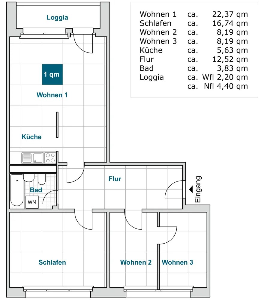 4 Zimmer Wohnung mit 80 m² in Dresden – Bild 4