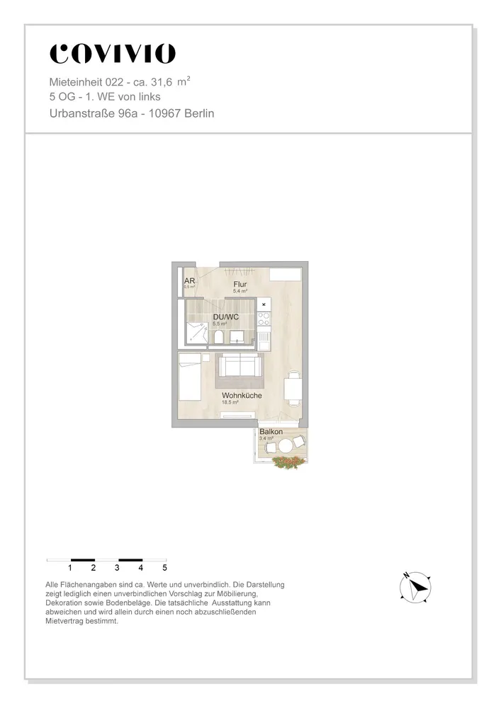 1 Zimmer Wohnung mit 32 m² in Berlin – Bild 11