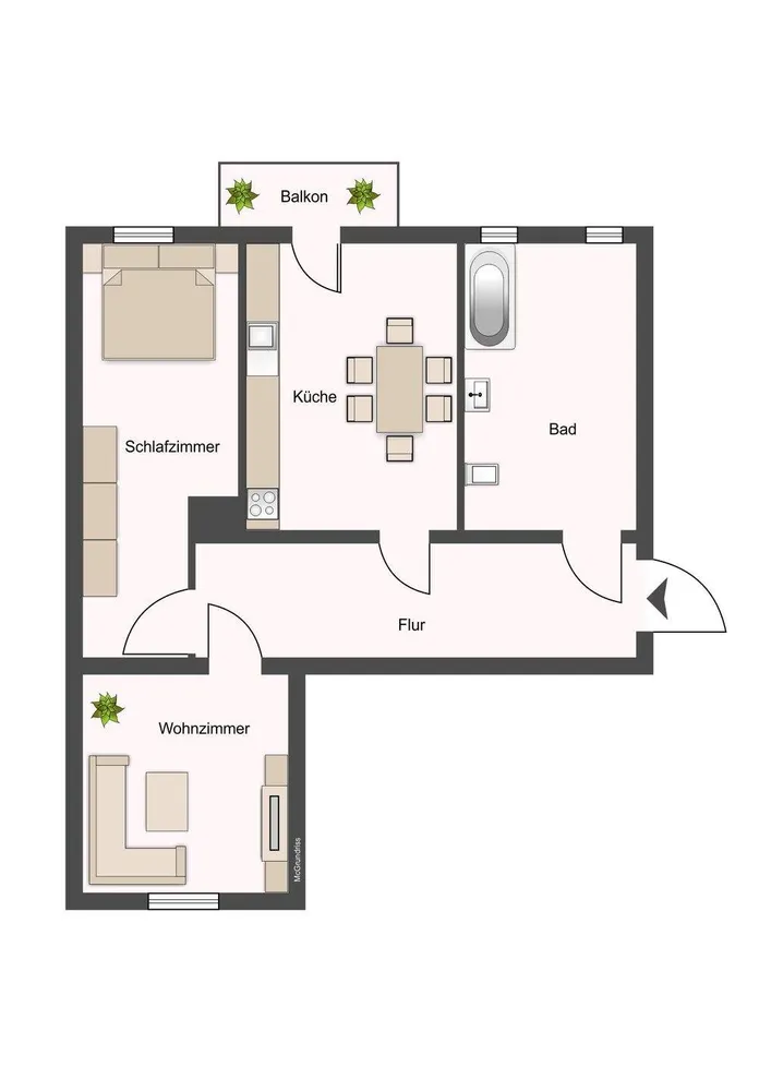 2 room apartment with 60 m² in Chemnitz – Photo 8