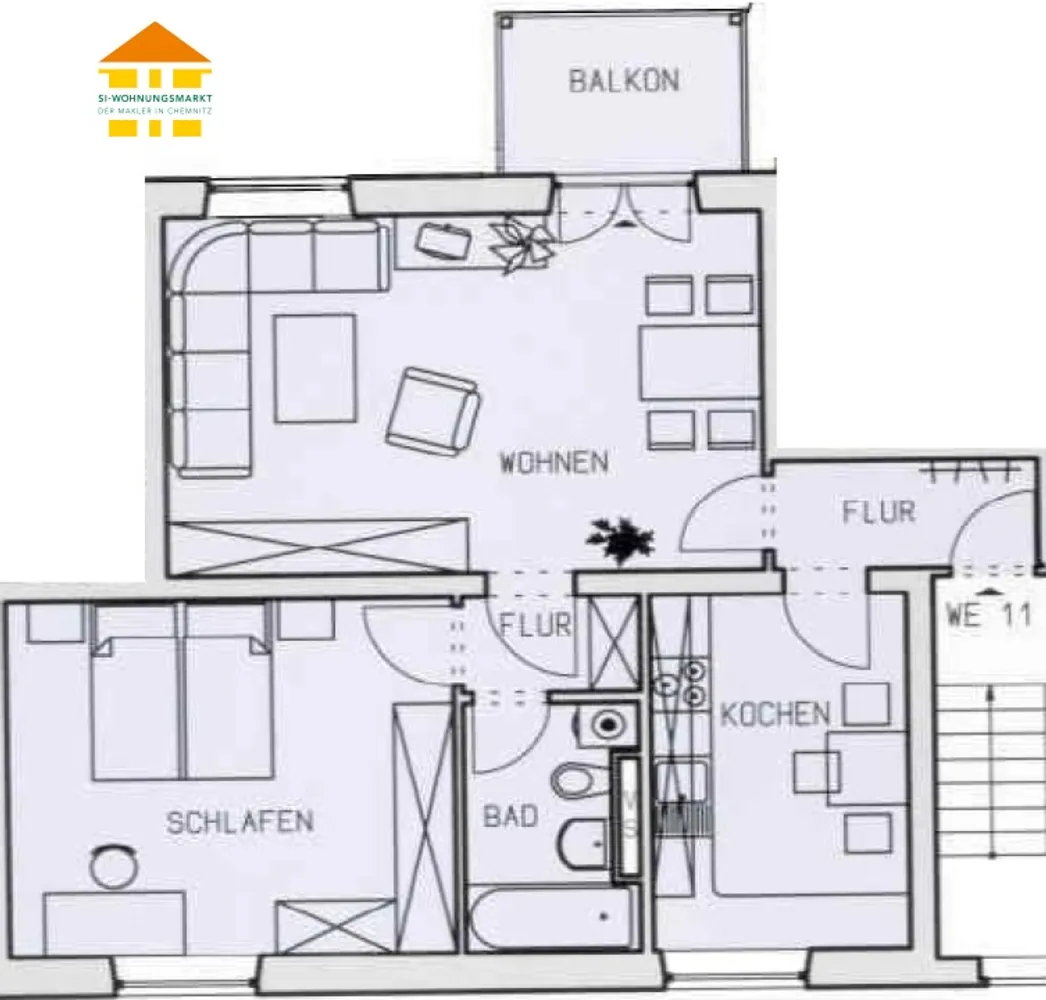 2 Zimmer Wohnung mit 64 m² in Chemnitz – Bild 2