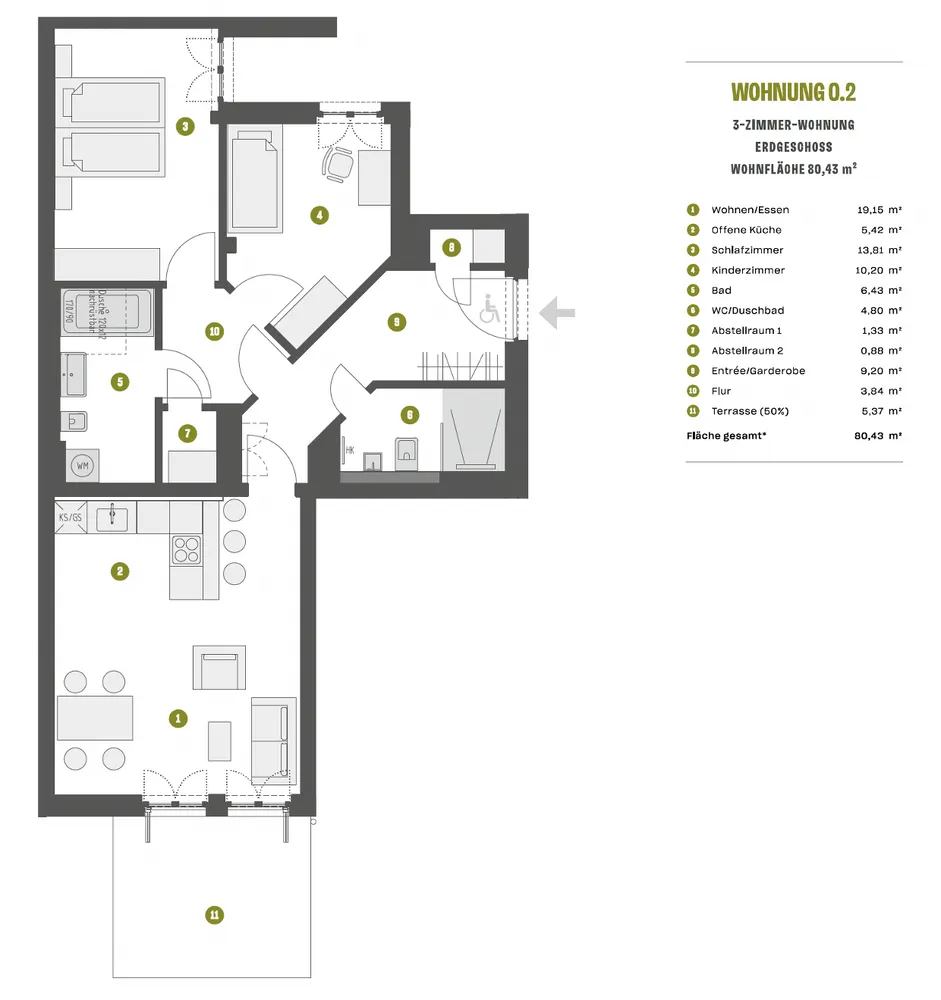 3 room apartment with 80 m² in Munich – Photo 2
