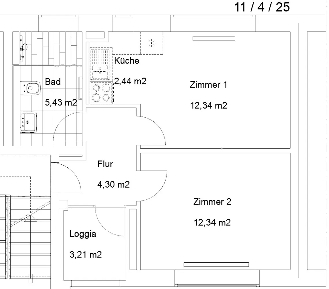 2 Zimmer Wohnung mit 39 m² in Kassel – Bild 2