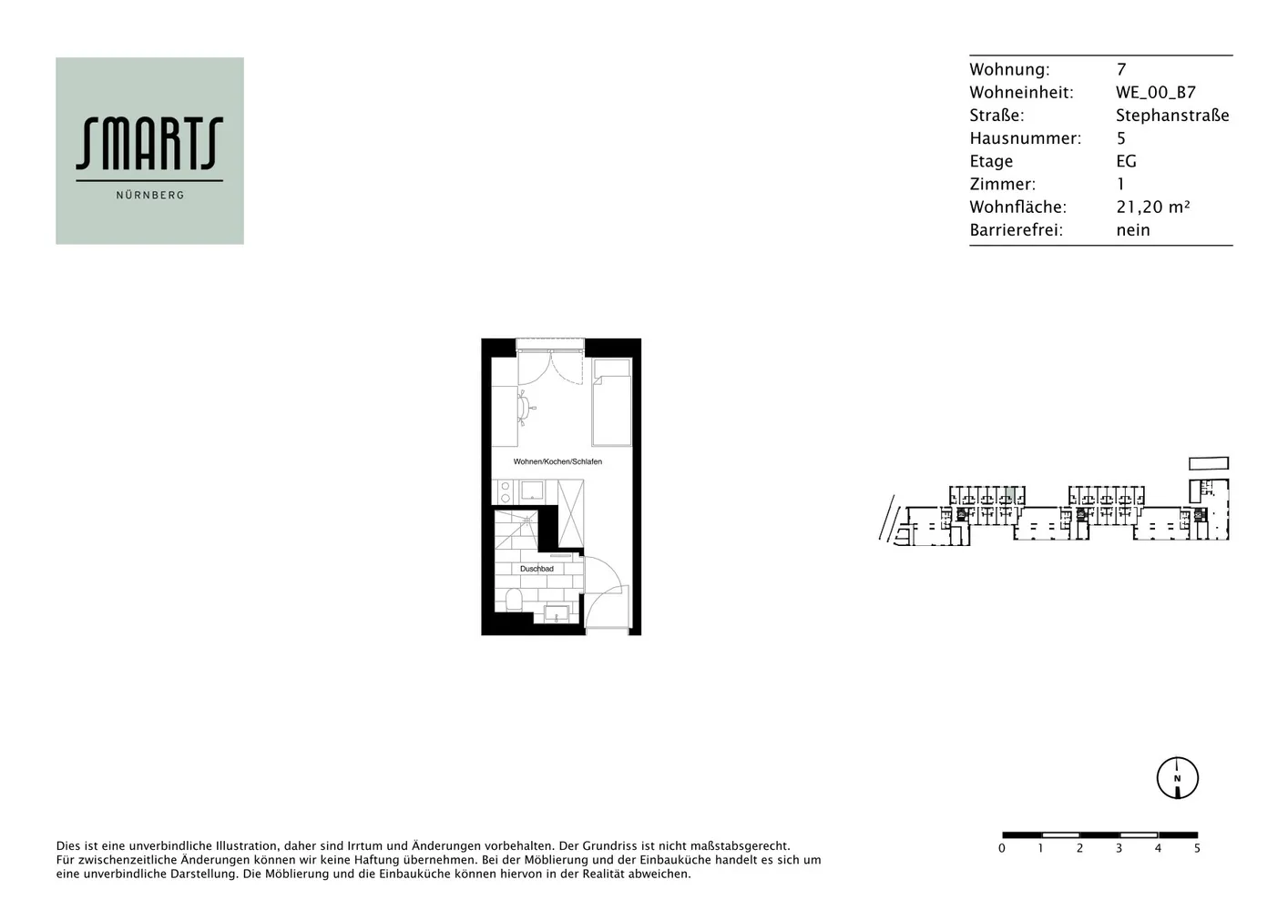 1 Zimmer Wohnung mit 21 m² in Nürnberg – Bild 8