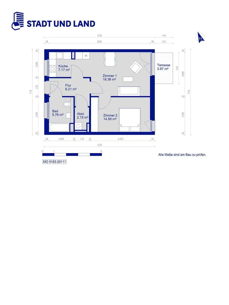 2 room apartment with 56 m² in Berlin – Photo 1