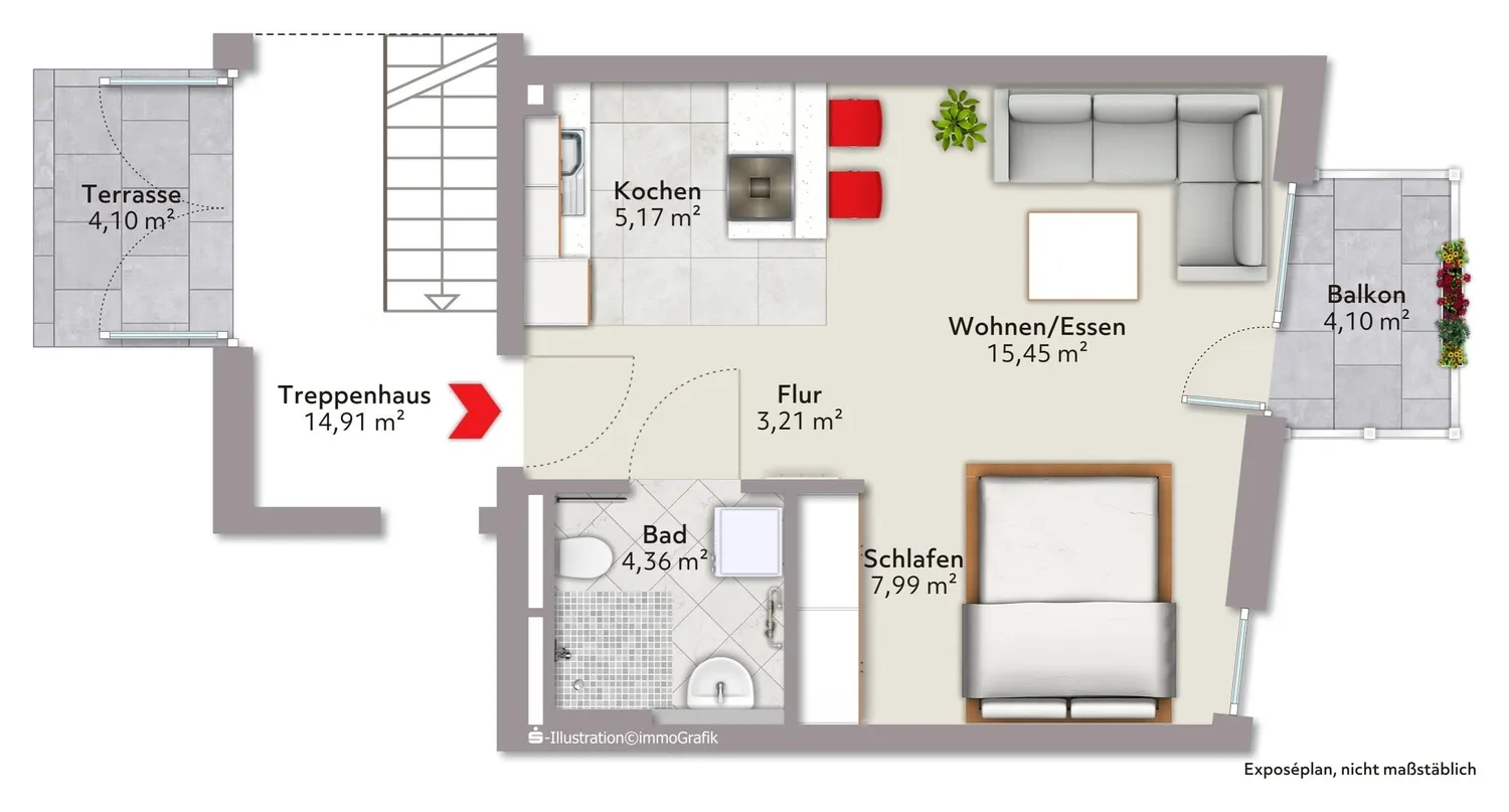 1 Zimmer Wohnung mit 39 m² in München – Bild 3