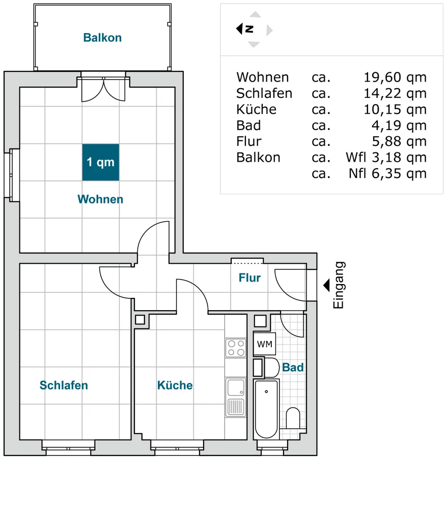 2 room apartment with 57 m² in Dresden – Photo 2
