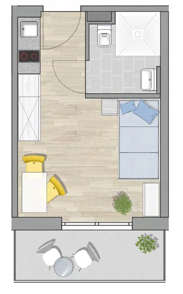 1 Zimmer Wohnung mit 23 m² in Augsburg – Bild 10