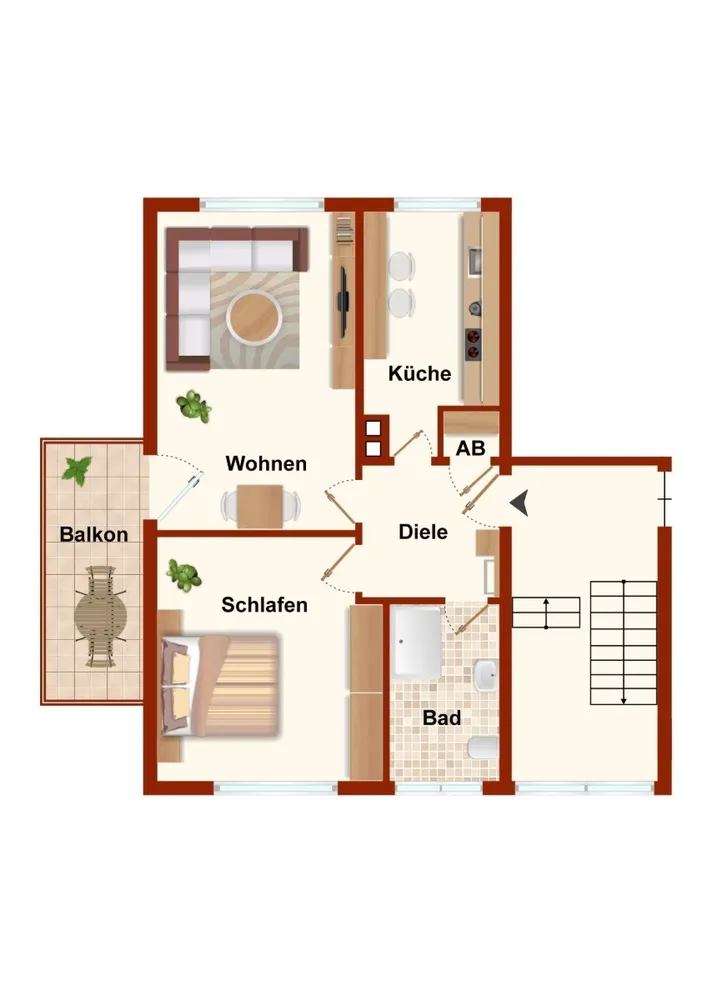 2 room apartment with 50 m² in Bielefeld – Photo 6
