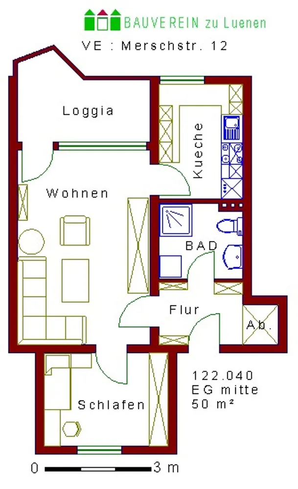 3 Zimmer Wohnung mit 49 m² in Lünen – Bild 1