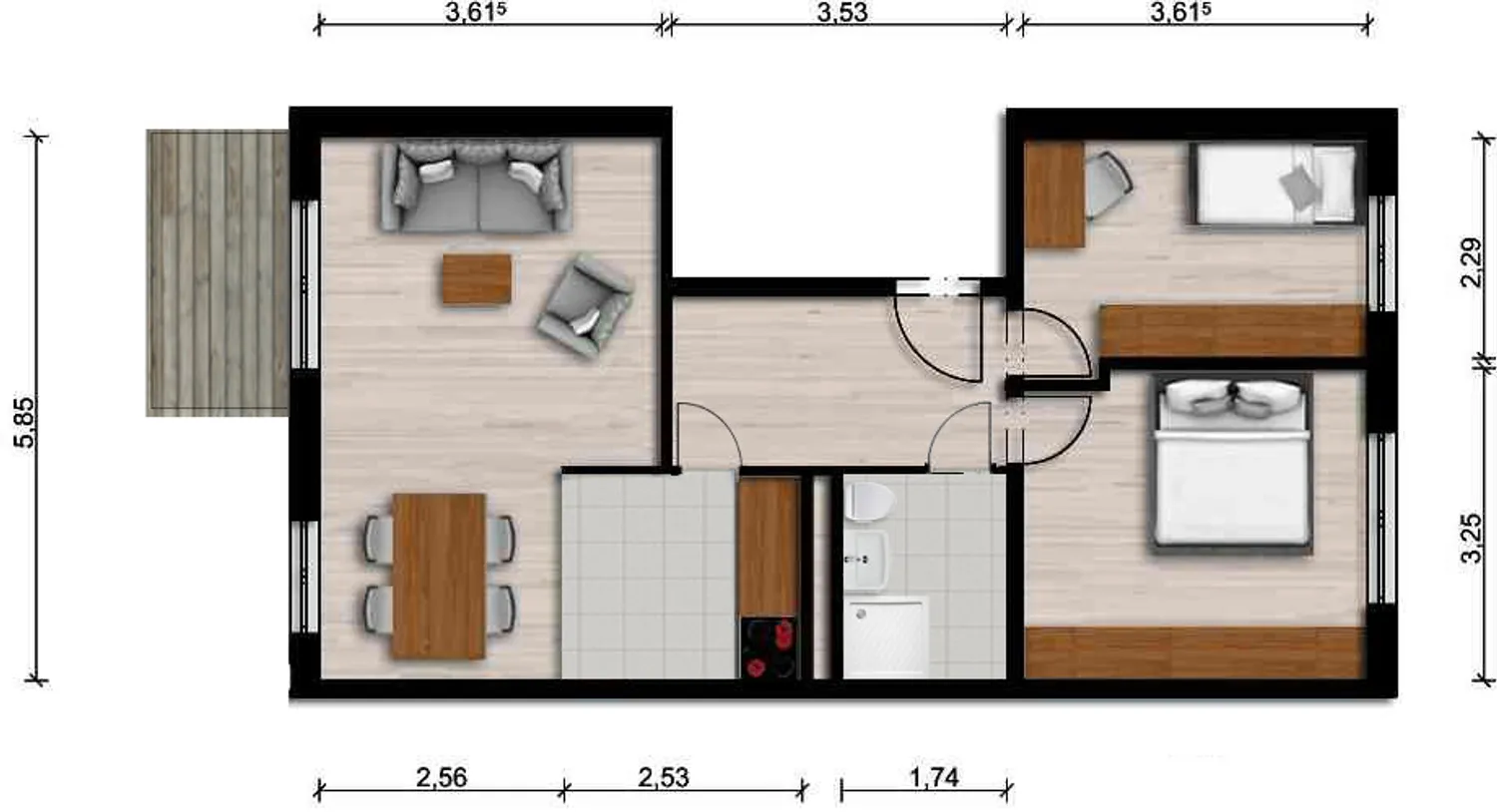 3 Zimmer Wohnung mit 57 m² in Hoyerswerda – Bild 2