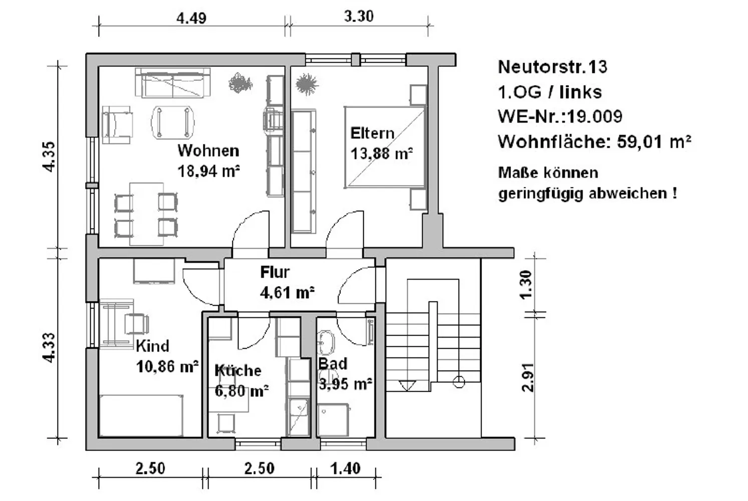 3 Zimmer Wohnung mit 59 m² in Minden – Bild 8