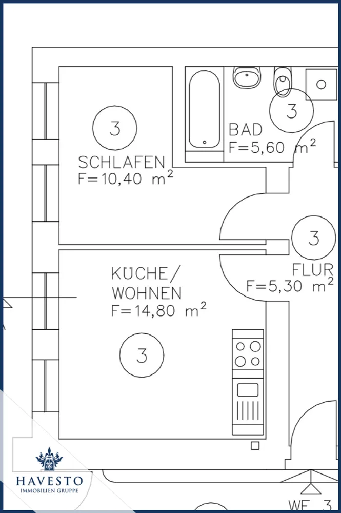 2 room apartment with 36 m² in Magdeburg – Photo 8
