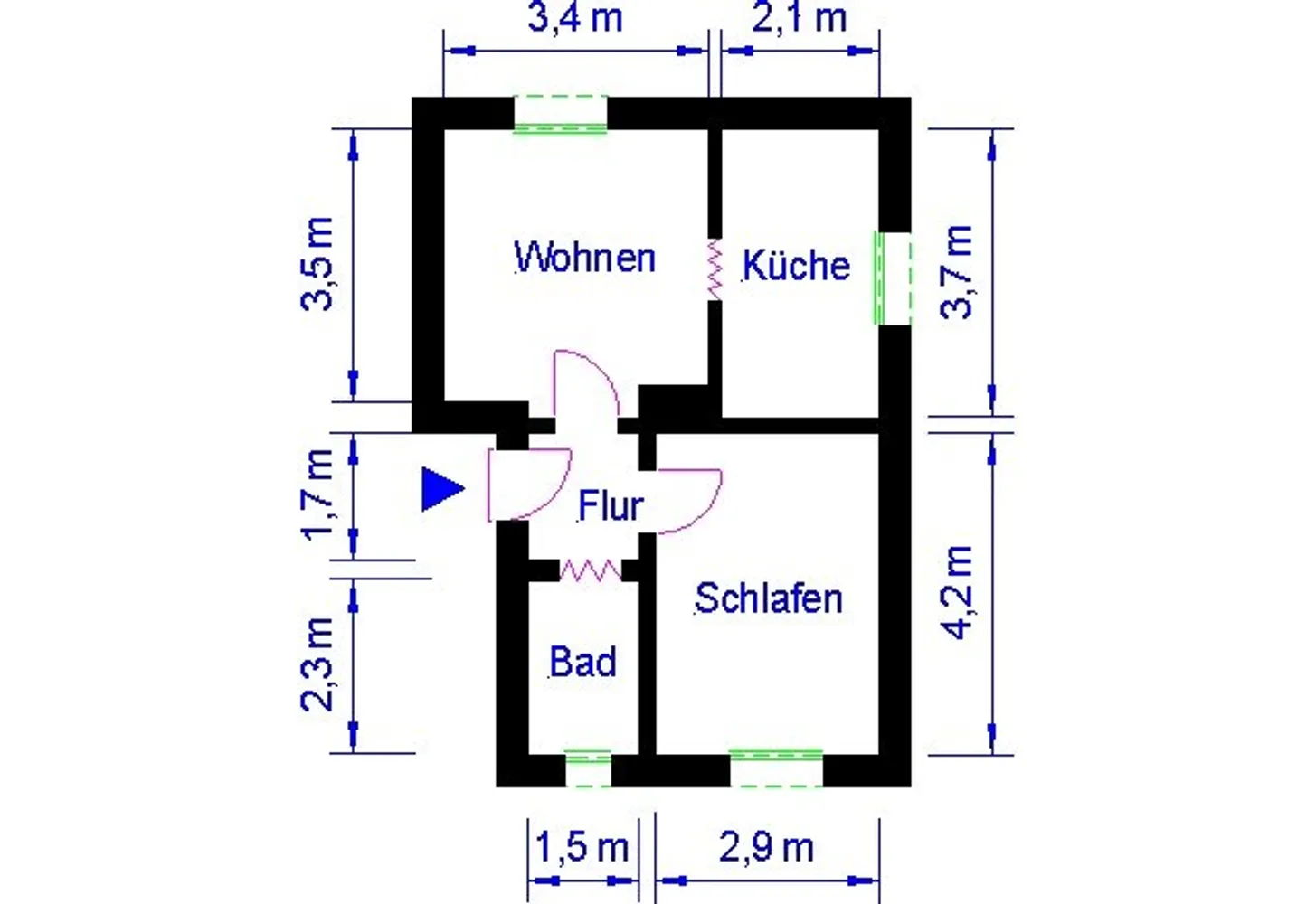 2 room apartment with 37 m² in Magdeburg – Photo 4