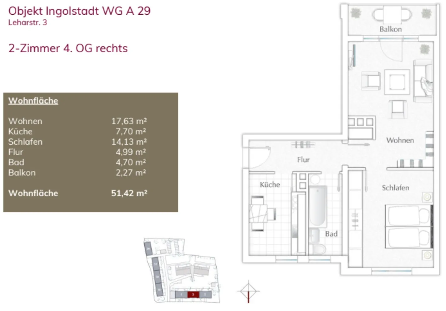 2 Zimmer Wohnung mit 52 m² in Ingolstadt – Bild 7