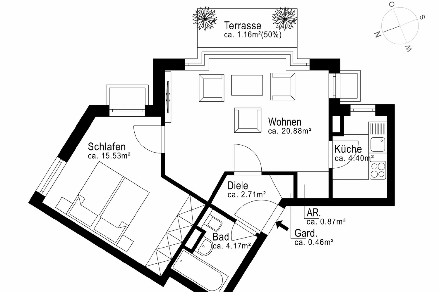 2 Zimmer Wohnung mit 50 m² in München – Bild 8