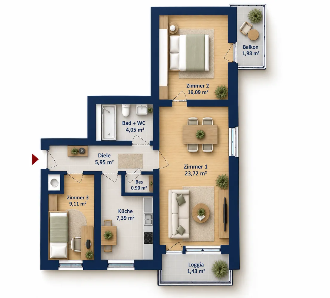 3 room apartment with 69 m² in Munich – Photo 7