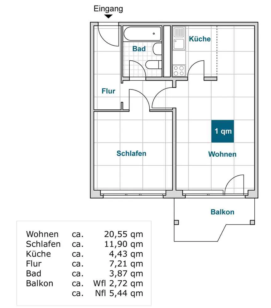 2 Zimmer Wohnung mit 51 m² in Dresden – Bild 3