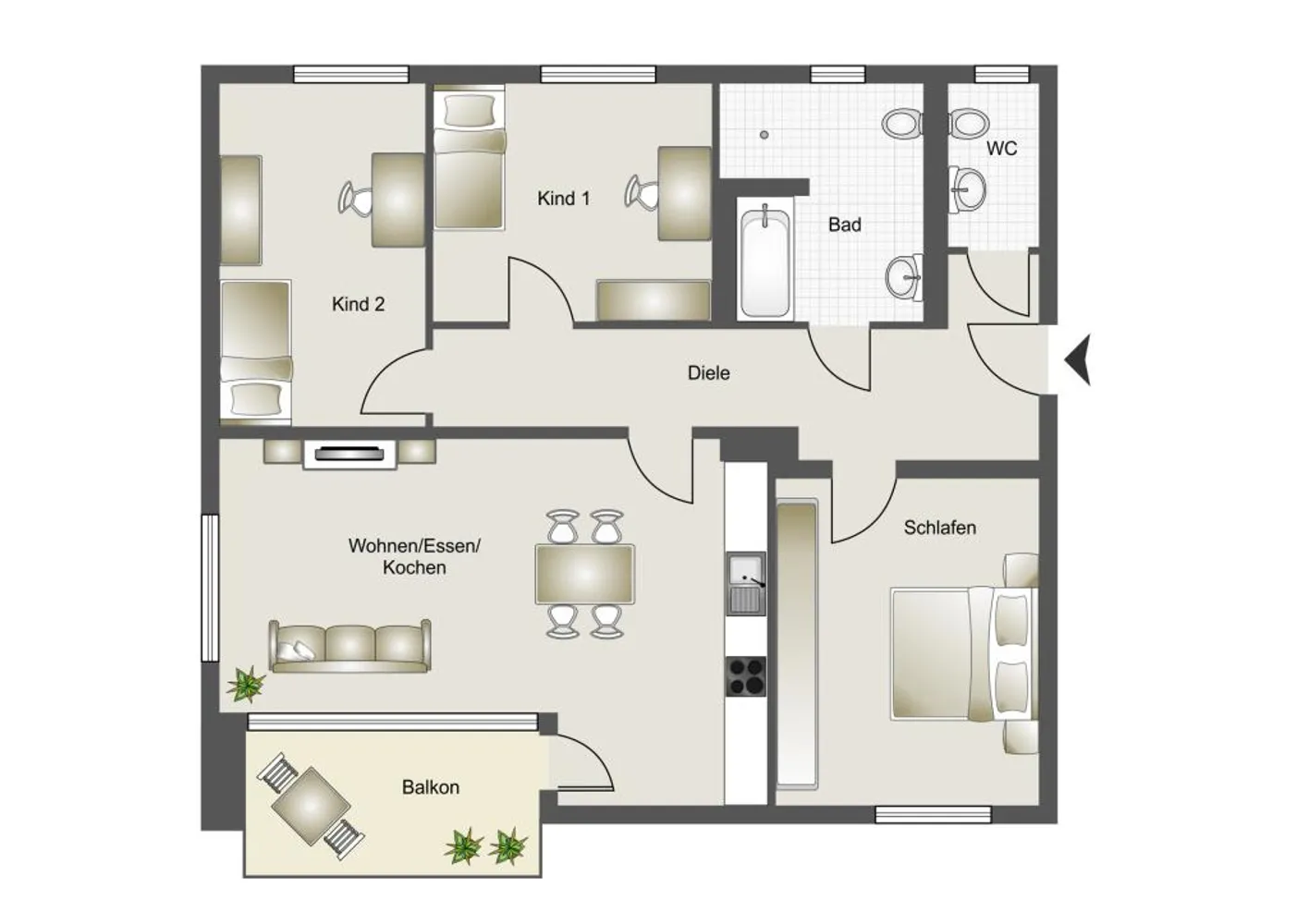 4 Zimmer Wohnung mit 98 m² in Bochum – Bild 2