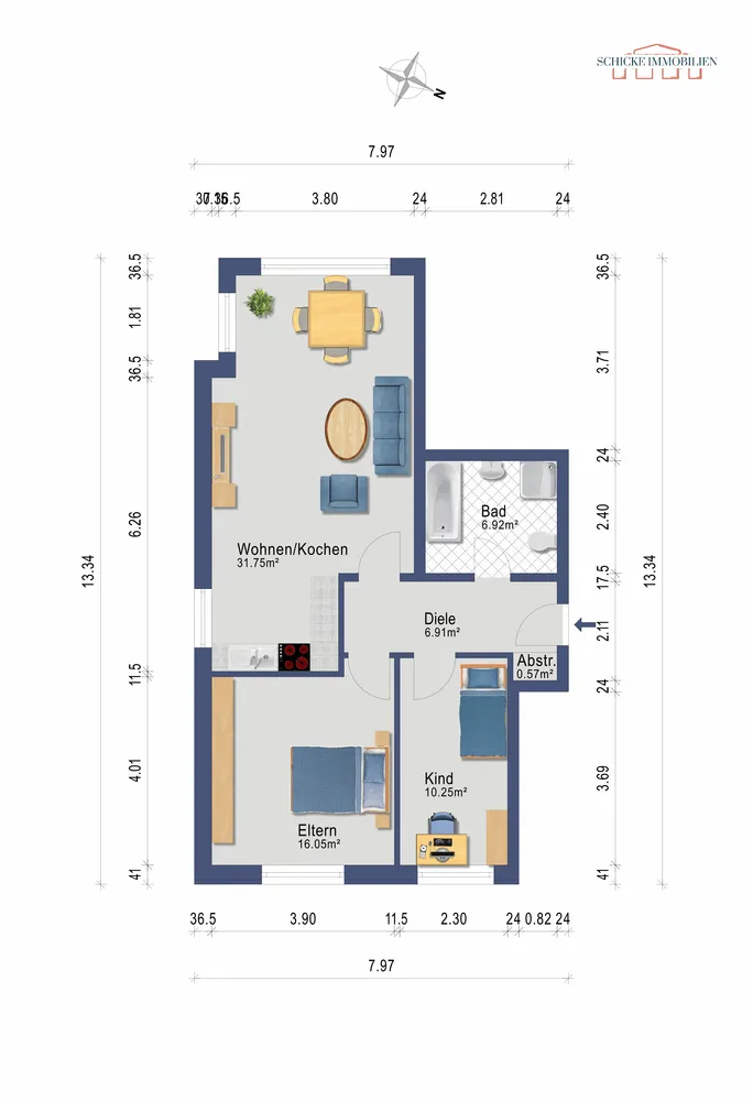 3 Zimmer Wohnung mit 1043 m² in Hürth – Bild 12