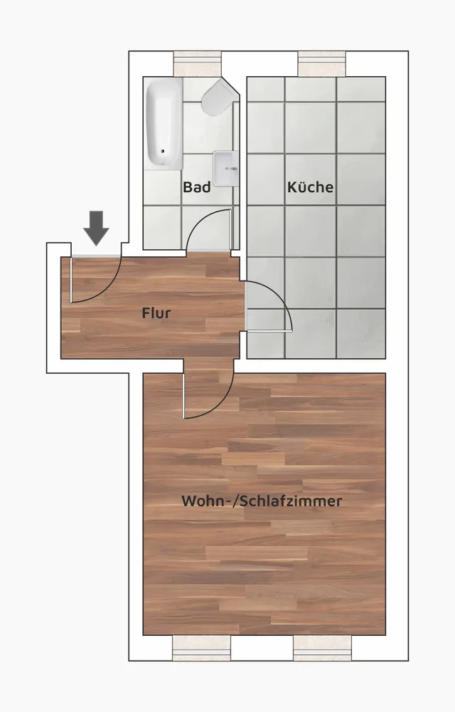 1 Zimmer Wohnung mit 44 m² in Gera – Bild 1