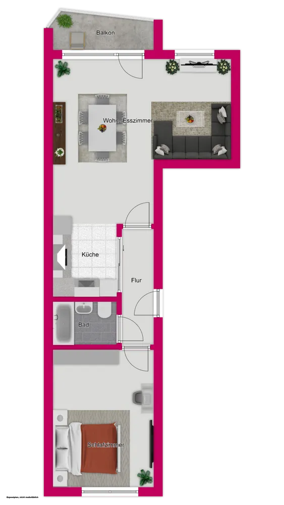 2 room apartment with 58 m² in Erfurt – Photo 2