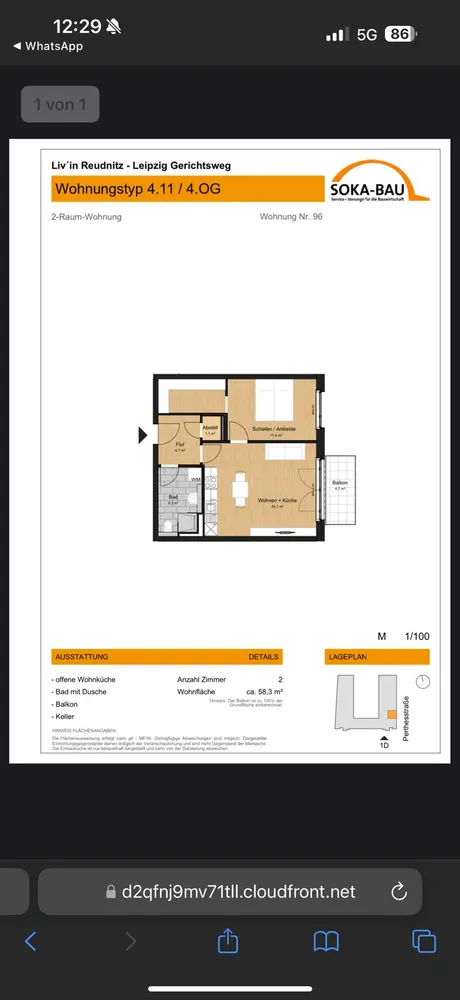 2 Zimmer Wohnung mit 58 m² in Leipzig – Bild 1