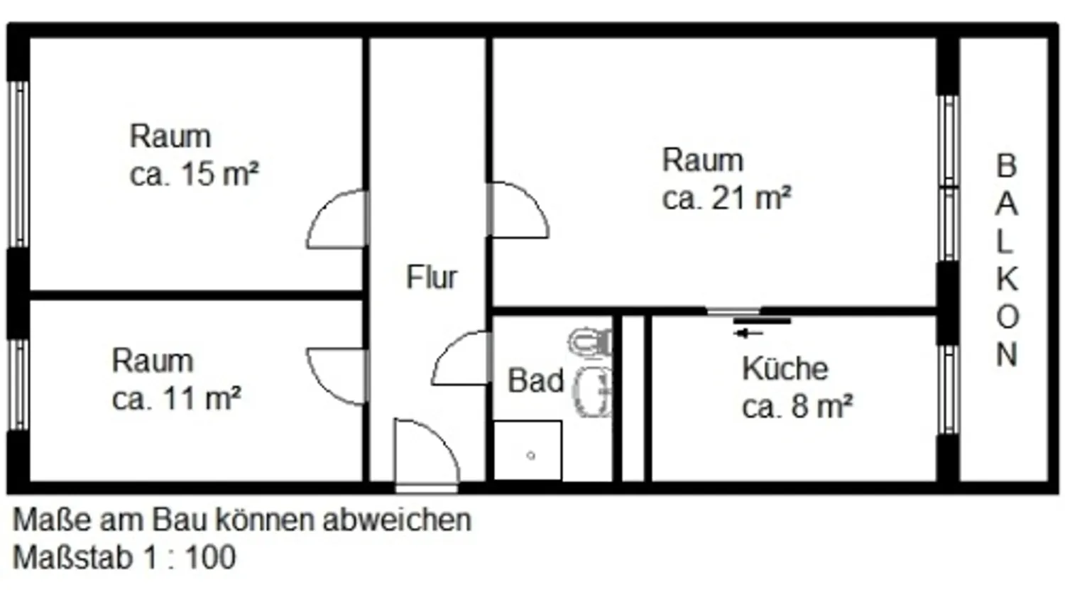 3 Zimmer Wohnung mit 70 m² in Halle (Saale) – Bild 2