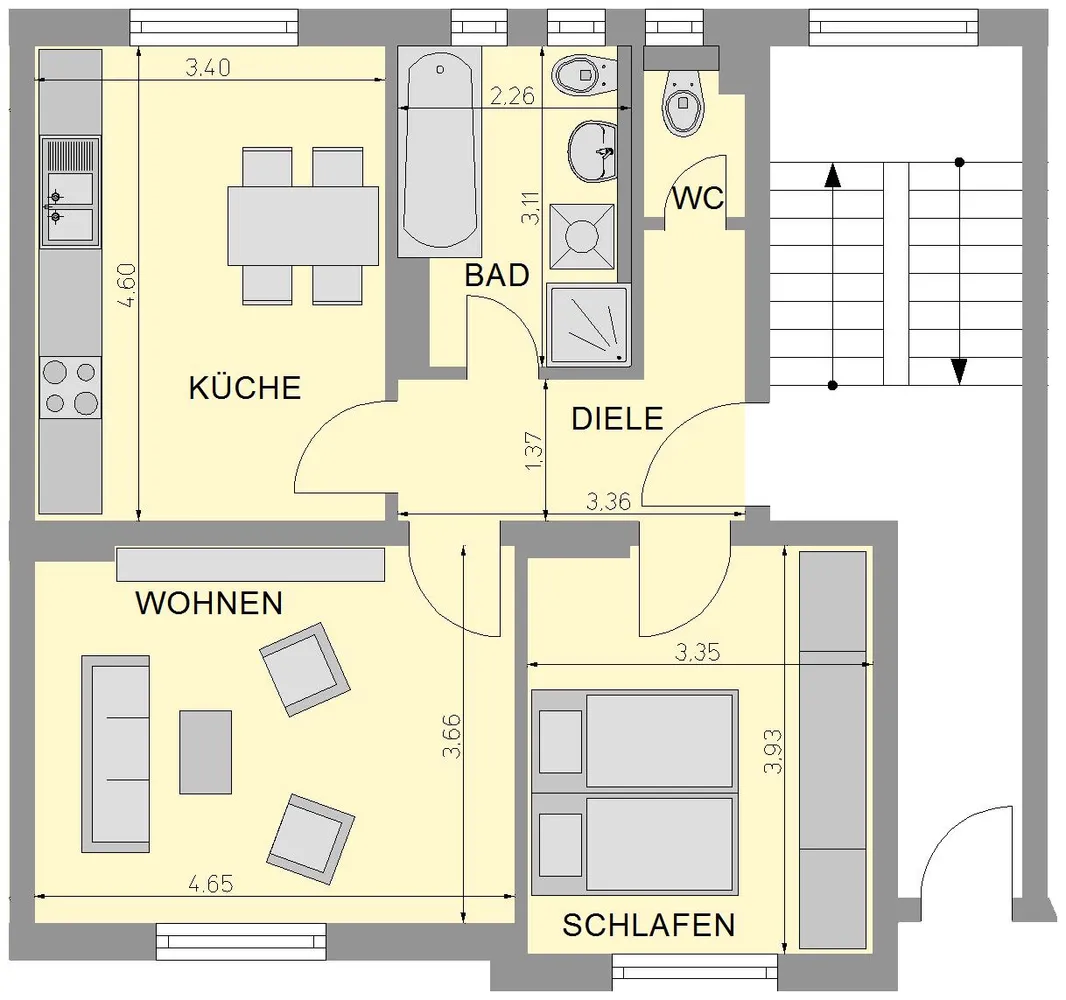 2 Zimmer Wohnung mit 59 m² in Duisburg – Bild 1