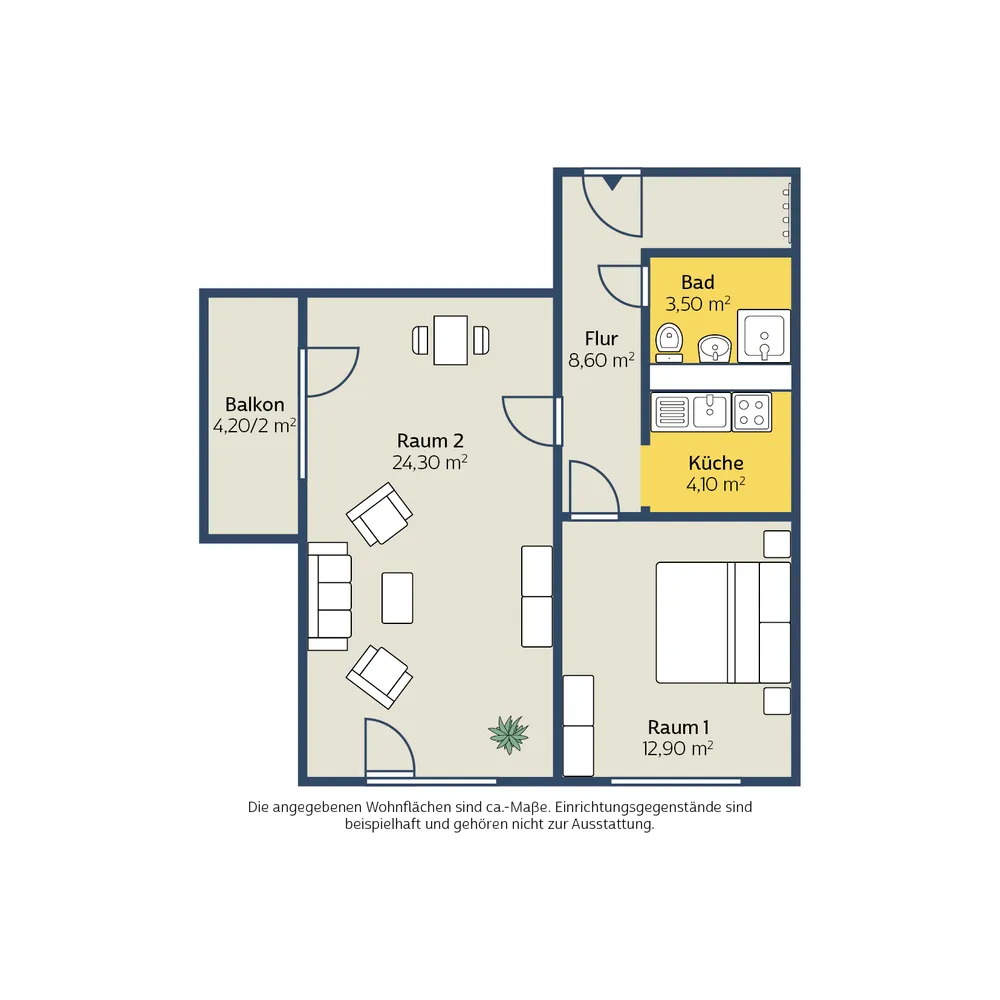 2 Zimmer Wohnung mit 55 m² in Leipzig – Bild 2
