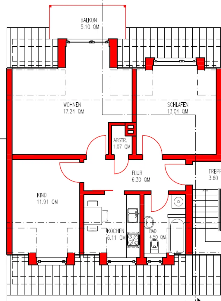 3 Zimmer Wohnung mit 62 m² in Hamburg – Bild 2