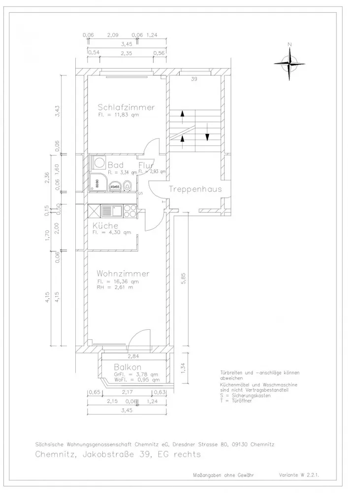 2 room apartment with 40 m² in Chemnitz – Photo 2