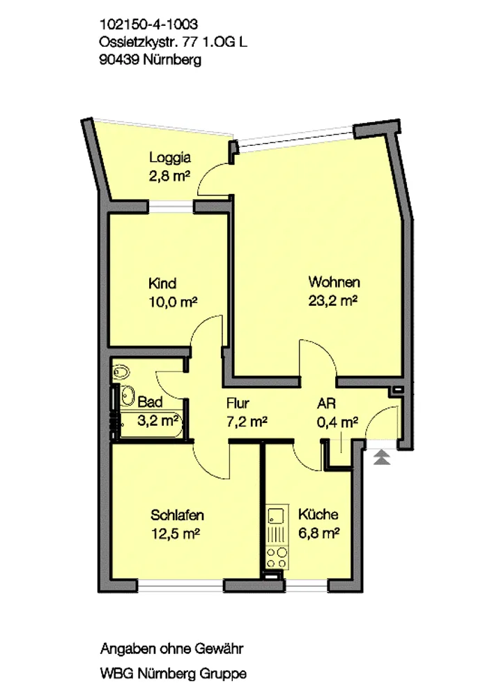 3 Zimmer Wohnung mit 66 m² in Nürnberg – Bild 1