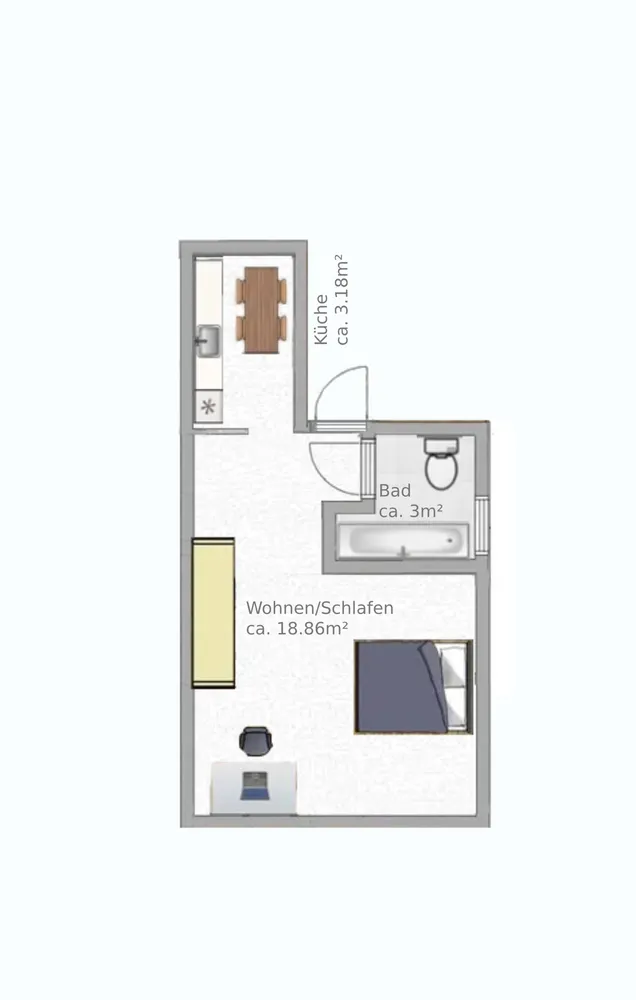 1 Zimmer Wohnung mit 25 m² in Leipzig – Bild 4