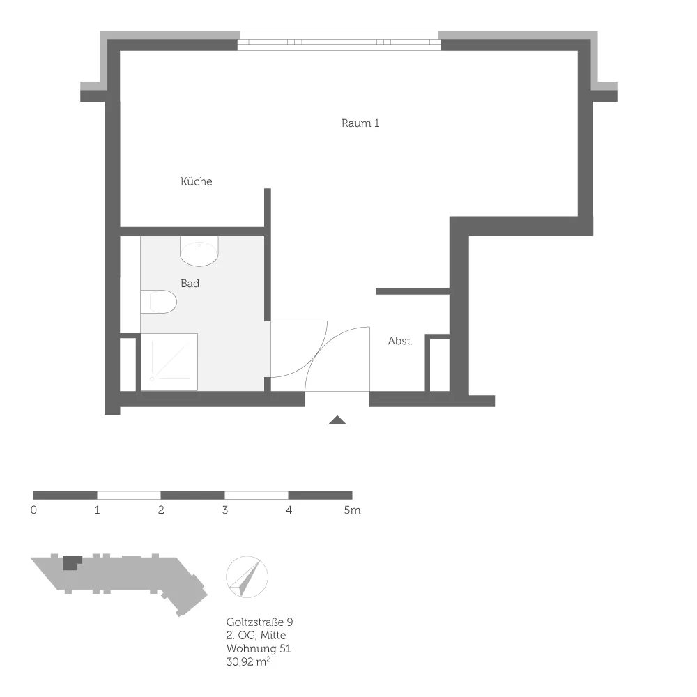 1 Zimmer Wohnung mit 31 m² in Berlin – Bild 6
