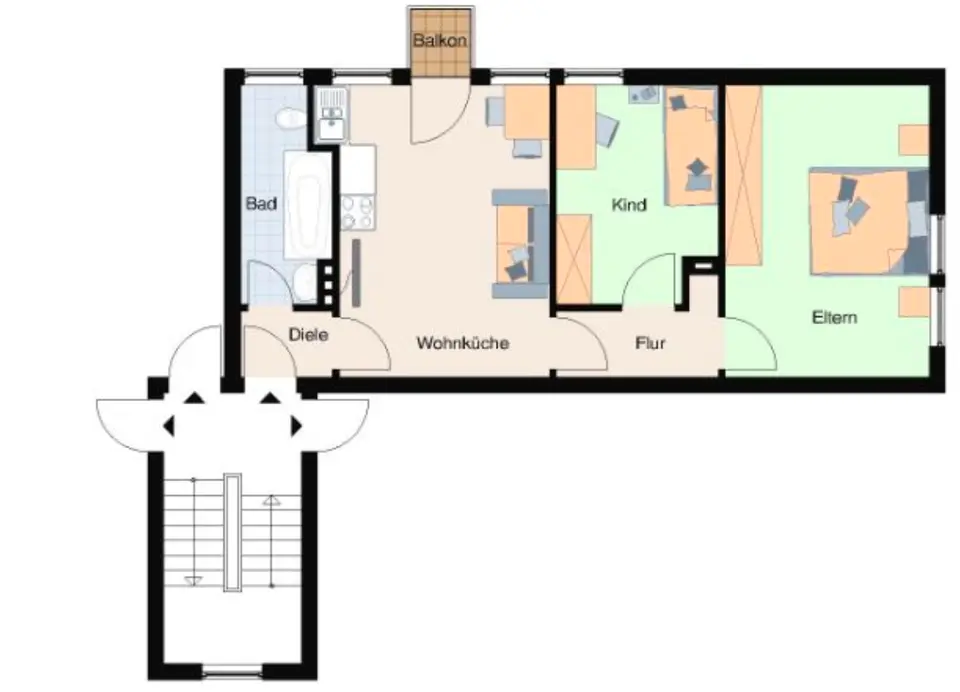 3 Zimmer Wohnung mit 51 m² in Duisburg – Bild 3