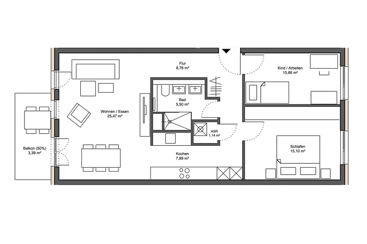 3 room apartment with 78 m² in Dresden – Photo 2