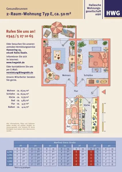 2 Zimmer Wohnung mit 48 m² in Halle (Saale) – Bild 6