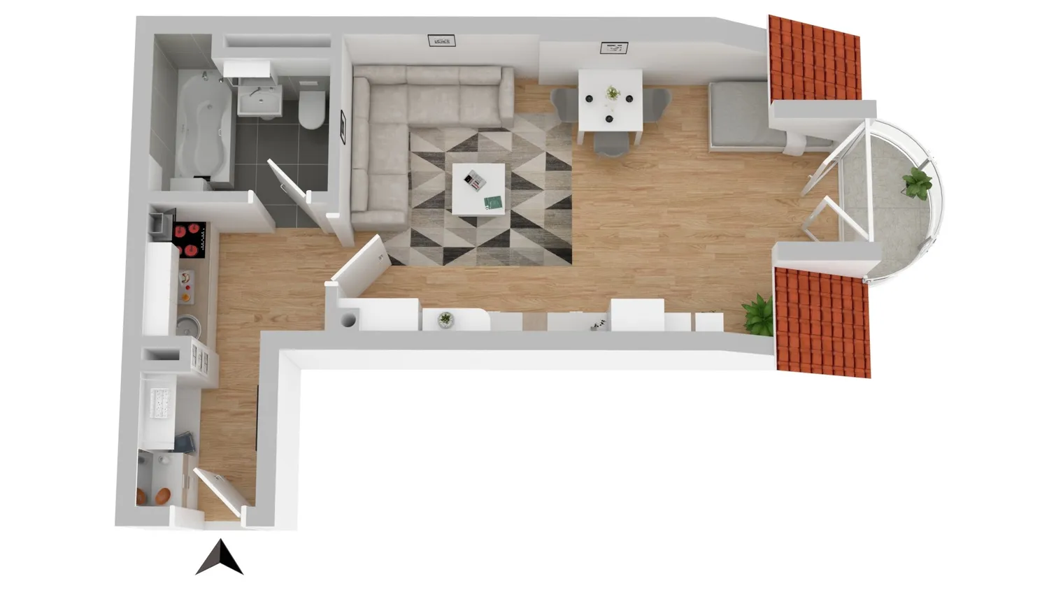 1 Zimmer Wohnung mit 38 m² in München – Bild 2