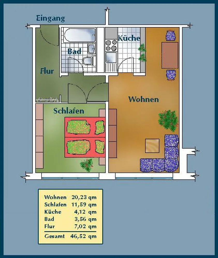 2 room apartment with 47 m² in Dresden – Photo 2
