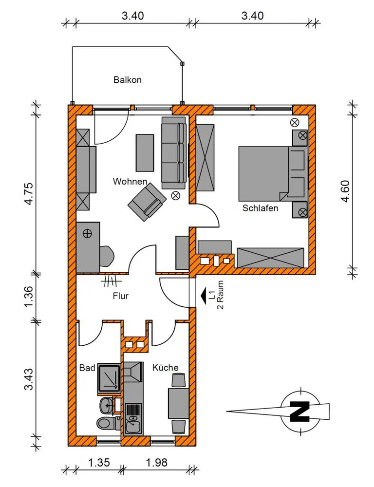 2 room apartment with 49 m² in Magdeburg – Photo 7