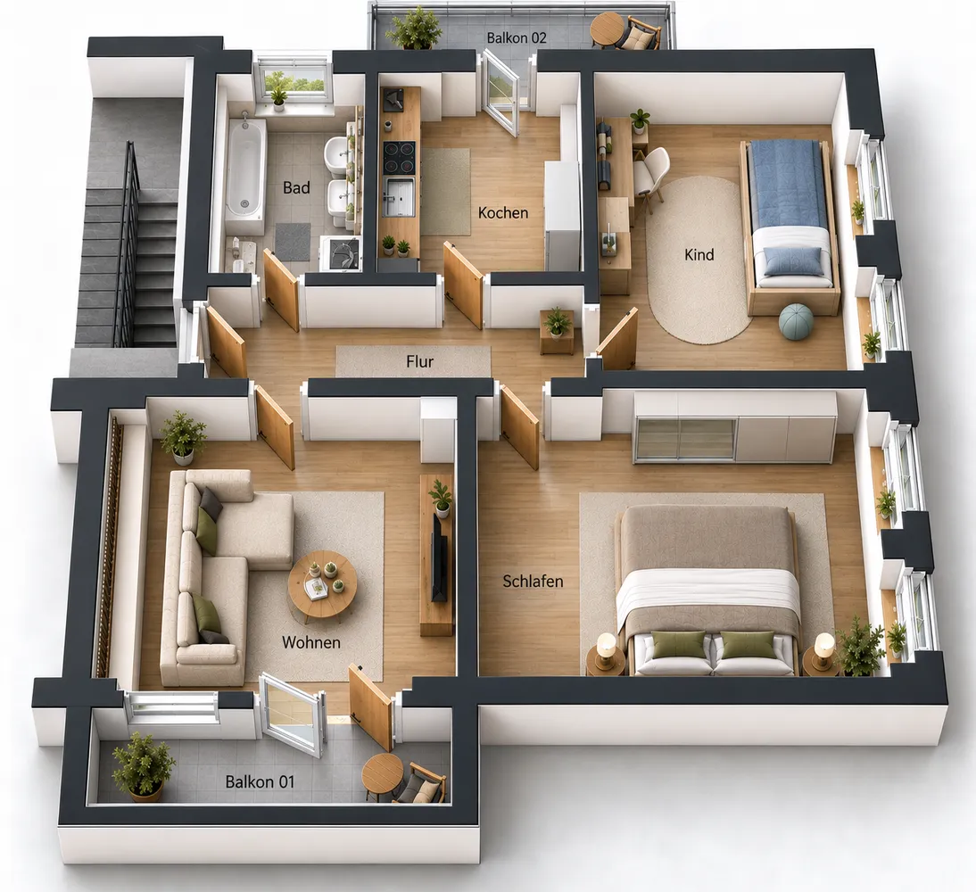 3 room apartment with 71 m² in Chemnitz – Photo 2