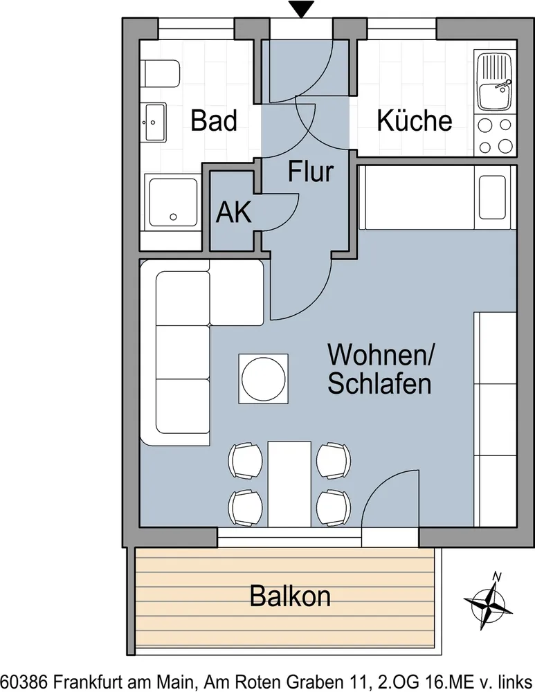 1 room apartment with 37 m² in Frankfurt am Main – Photo 5