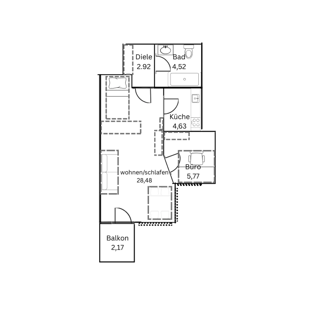 2 Zimmer Wohnung mit 48 m² in Augsburg – Bild 7