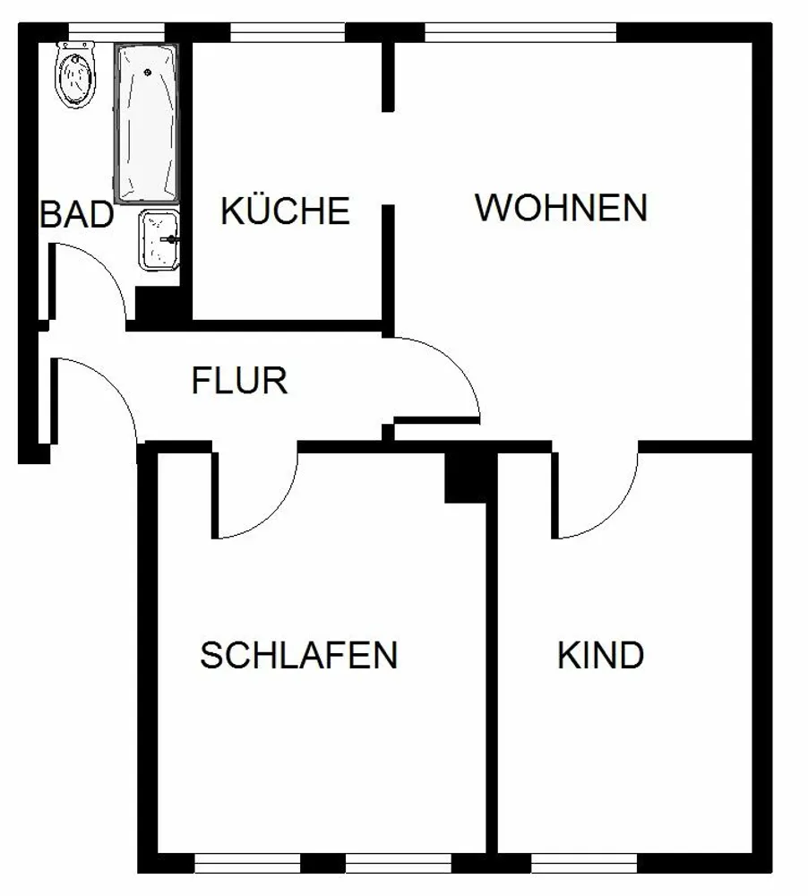 3 Zimmer Wohnung mit 54 m² in Bochum – Bild 2