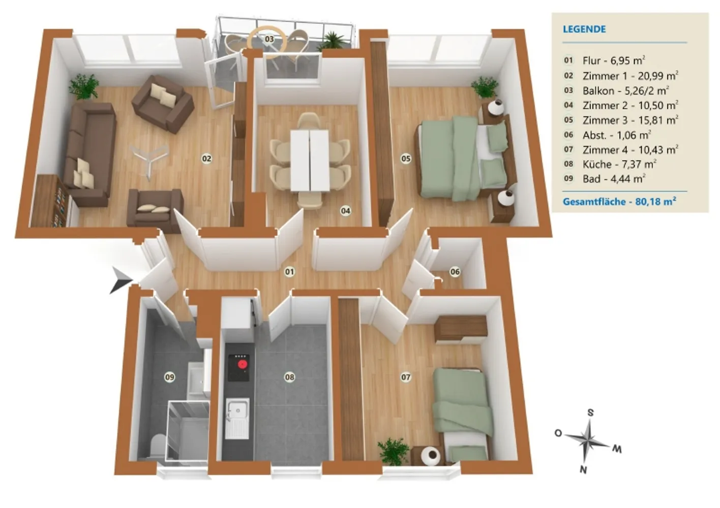 4 Zimmer Wohnung mit 81 m² in Minden – Bild 3