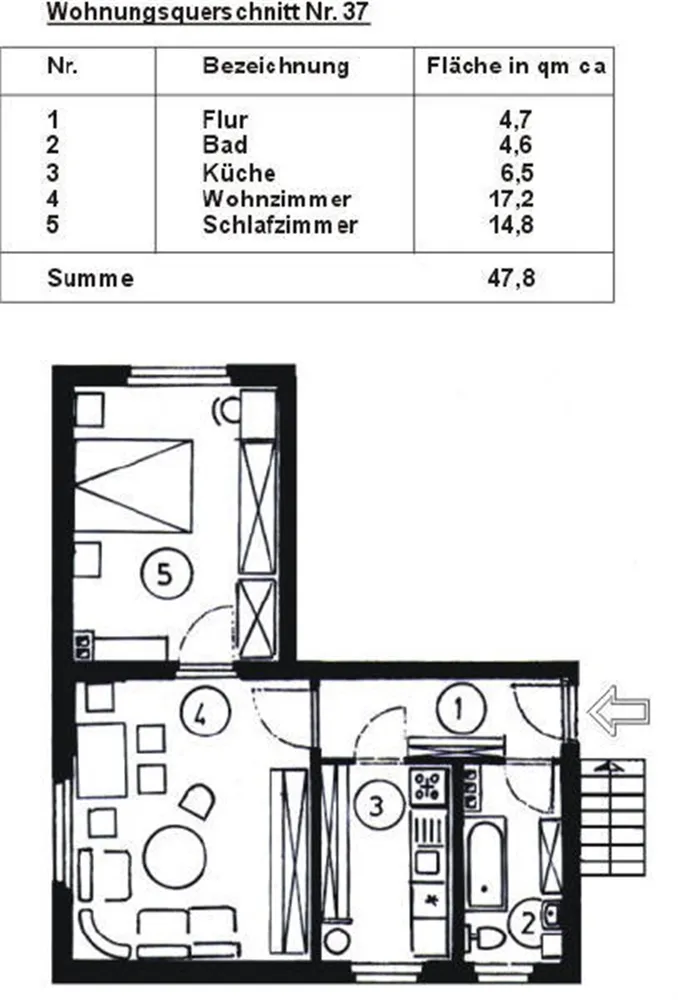 2 Zimmer Wohnung mit 48 m² in Schwarzenberg – Bild 6