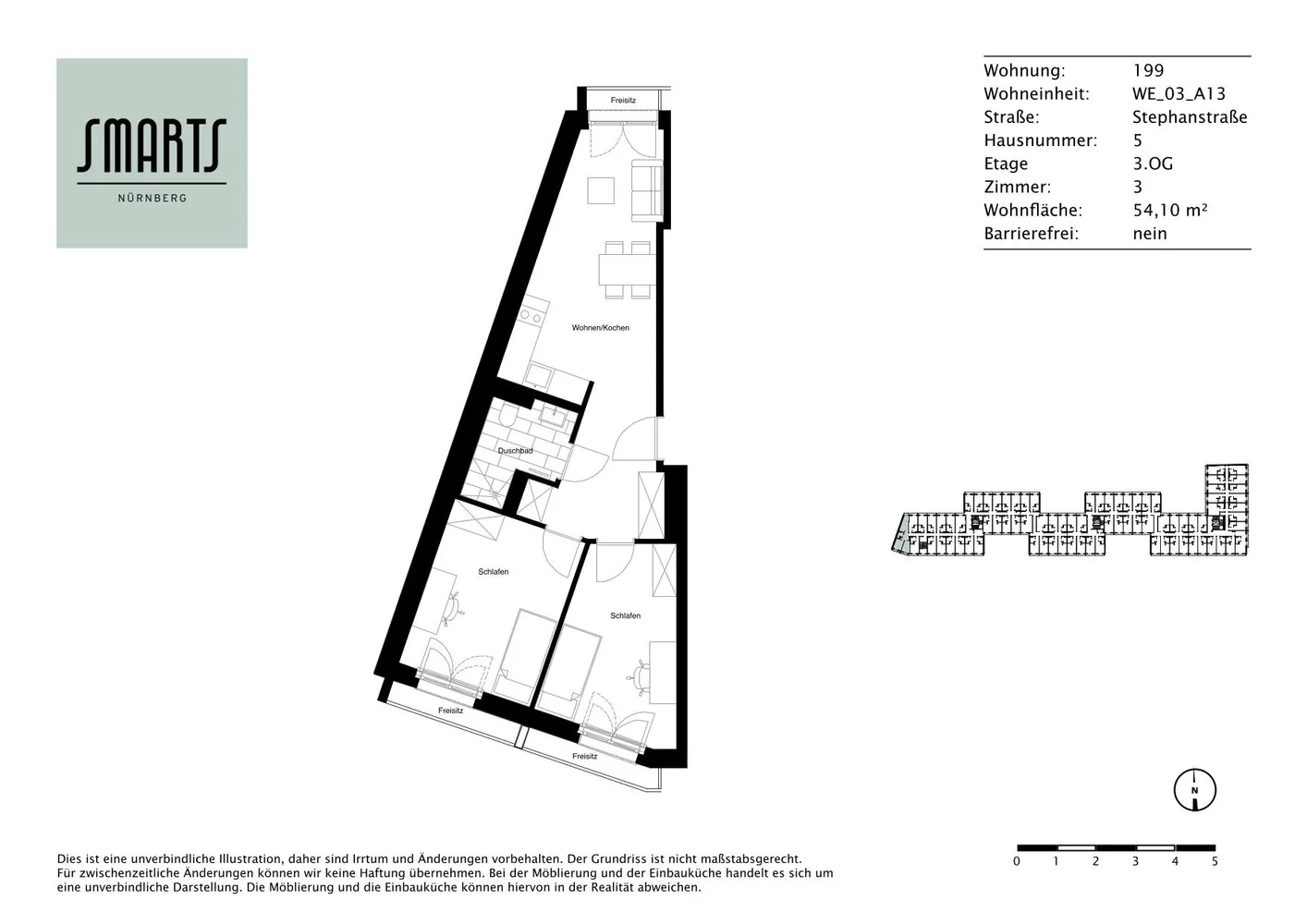 3 Zimmer Wohnung mit 54 m² in Nürnberg – Bild 8